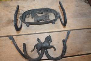 lot 4864 image: Vintage Horse Shoe Racks