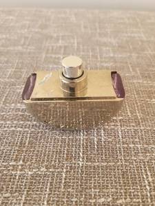 lot 16 image: Perfume Bottle with Gold Tone and Purple Glass Atomizer 34 Full