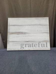 lot 650 image: grateful Wood Plank Wall Art Sign