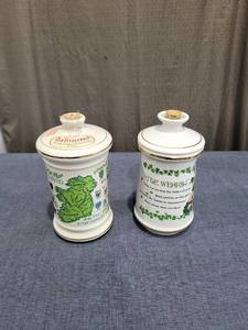 lot 665 image: Old Fitzgerald Kentucky Straight Bourbon Whiskey Porcelain Decanter Set 2 Pieces 1968 & 1969 Empty