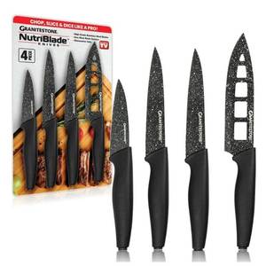 lot 681 image: Nutriblade Knife Set Kitchen Nonstick Knives Set Dishwasher Safe 4Pcs