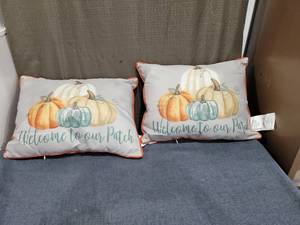 lot 687 image: Welcome to our Patch Pumpkin Pillow Covers Set of 2