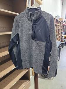 lot 706 image: Spyder Half-Zip Pullover Fleece Jacket Gray Black Size Medium