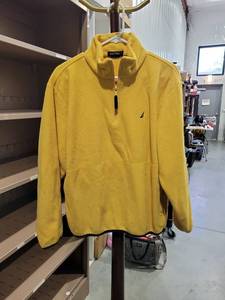 lot 707 image: Nautica Yellow Quarter Zip Pullover Fleece Jacket Size Medium