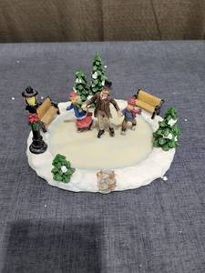 lot 740 image: St. Nicholas Square Village Collection holiday Skating Pond