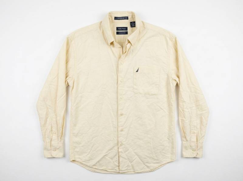 lot 25733 image: Nautica Vintage Oxford Cream Button-Up Shirt - 16