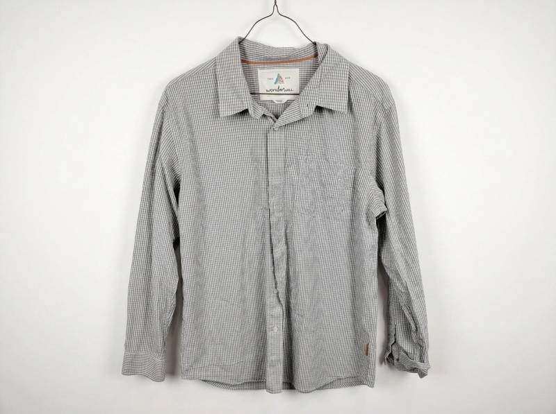 lot 25751 image: Wonderwall Gray & White Checkered Long-Sleeve Shirt - XL