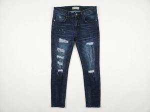 lot 25012 image: Rivelli W30 Dark Stone Distressed Denim Jeans Size A