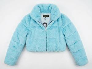 lot 25979 image: FHILLINUO Fur Coat Puffer Jacket Light Blue Size L