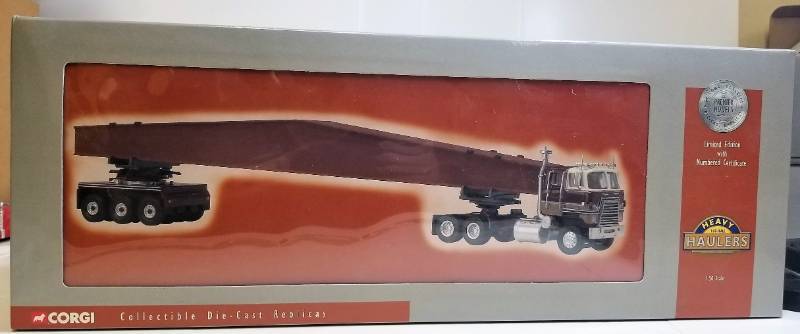 lot 1644 image: CORGI Collectible Die Cast Heavy Haulers Semi WI Beam trailer  #51401 150 scale  This is special  NIB