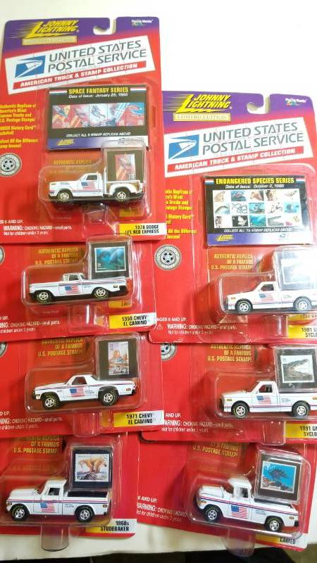 lot 1741 image: 1 Lot  8 each to include Johnny Lightning  USPS Trucks  See Pix  NIB