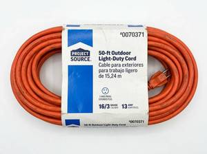 lot 64164 image: Project Source 50-ft Outdoor Extension Cord 163 Gauge