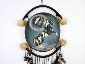 lot 64166 image: Decorative Hanging dream catcher w Horse Motif