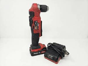 lot 64217 image: Bauer 20V Right Angle Drill w 1.5 AH Battery and battery Charger
