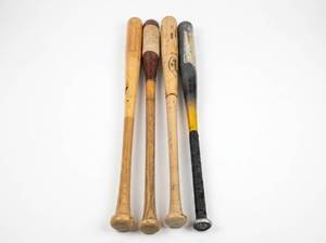 lot 64237 image: Baseball Bats - Lot of 4 (Wood & Composite)