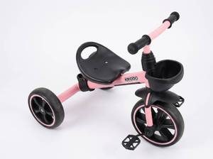lot 64241 image: Kriddo Pink & Black Ride-On Tricycle