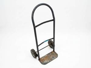 lot 64263 image: Black Steel Hand Truck Dolly w Pneumatic Wheels
