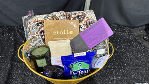 lot 32 image: 60-Minute Massage Gift Certificate &amp Deluxe Self-Care Gift Basket  Batty Beauty Salon