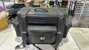 lot 34 image: Large Motorcycle Touring Travel Bag  Sissy Bar Luggage Pack with Straps & Pockets