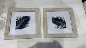 lot 44 image: Framed Palm Leaf Print Set of 2 Botanical Wall Art