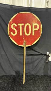 lot 47 image: Stop and Slow Traffic Sign