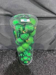 lot 99 image: Green Christmas Ornament Set 97 Piece