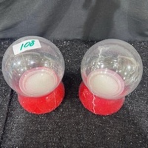 lot 108 image: 2 Pack Snow Globe Red Clear Plastic