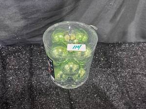 lot 114 image: Green Shatterproof Ornament Balls Set 12-Count