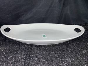 lot 265 image: White Oval Serving Platter with Handles