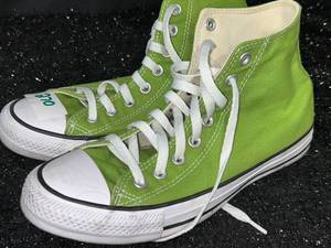 lot 270 image: Converse All Star High Top Canvas Sneakers Mens 7.5 Green 172687F