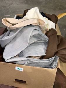 lot 307 image: Mixed Lot Curtain Panels Home Decor and Cookware Box 307
