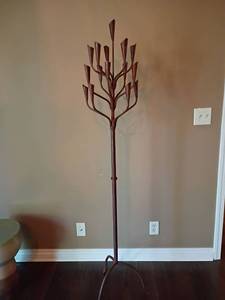 lot 1024 image: 67in tall Metal Candle Holder.  Holds 15 Candles