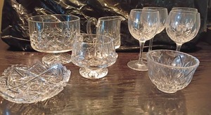 Waterford Candy Dishes, Creamer, Cordial Glasses and More.