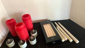 lot 1159 image: Pillar Candles, Taper Candles, Tea Light flameless Candles