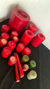 lot 1164 image: Candle Red Pillar Votive and Taper