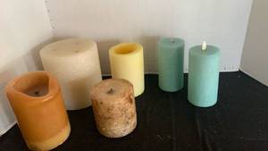 lot 1168 image: Pillar Candles Assorted Colors and Sizes