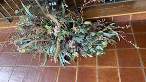lot 1171 image: Artificial Floral Arrangement with Branches Greenery and Dried Flowers 56x20
