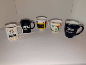 lot 1211 image: Lot of Mugs ACLU Notorious RBG PBS Floral Graphic