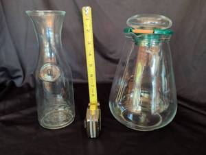 lot 1245 image: 1 Glass Carafe and 1 Glass Pitcher Lot