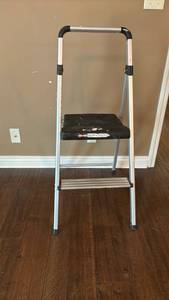 lot 1327 image: 2-Step Folding Step Ladder with Black Plastic Steps