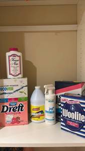 lot 1405 image: Laundry & Cleaning Supplies Lot - Forever New, Ecover, Dreft, Bleach, Unique, Woolite