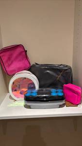 lot 1444 image: Hot Roller Set with Cosmetic Bags and Travel Cases Lot