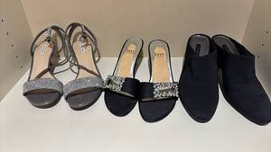 lot 1448 image: Impo Womens Sandals 7M, Mules Black 7.5 and Alex Marie Strappy Sandals 7