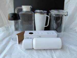 lot 2011 image: Drinkware Piece Pitcher Mugs Containers with Lids