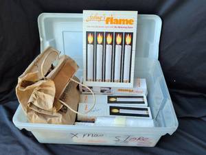 lot 2023 image: Feelings Flame Electronic Flickering Candle Lights approx 10 plus misc.