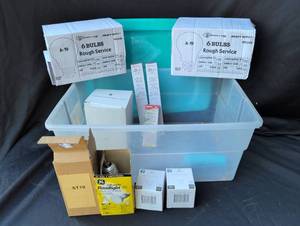 lot 2025 image: Lighting Bulb Lot Superior Lamp A-19 Rough Service 6-Pack GE Floodlight Hairpin Vintage MR16