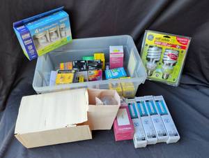 lot 2026 image: Light Bulb Lot Assorted CFL Halogen Reflector Compact Fluorescent