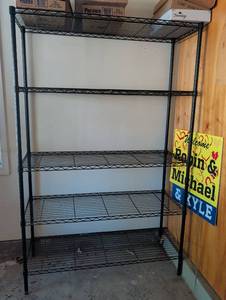 lot 2050 image: 5-Tier Wire Shelving Unit with Adjustable Shelves 74x47x18