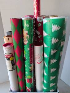 lot 2105 image: Holiday Wrapping Paper Lot 6 Rolls Christmas Gift Wrap