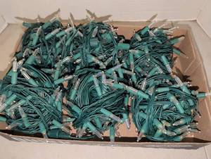 lot 2207 image: Green LED String Lights Lot Clear Bulbs Green Wire